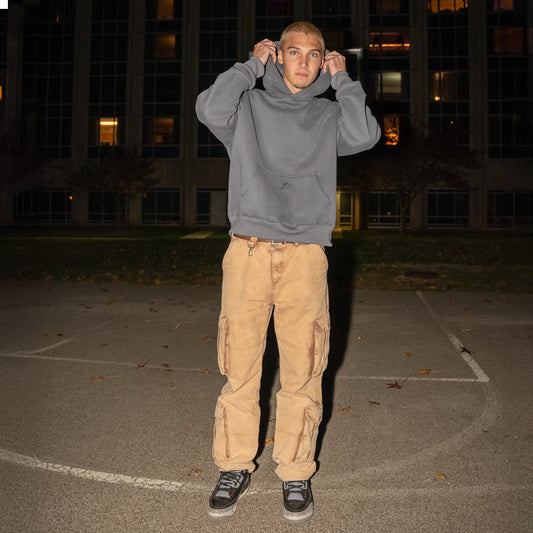 "Midnight Grey" Big B Embroidered Hoodie